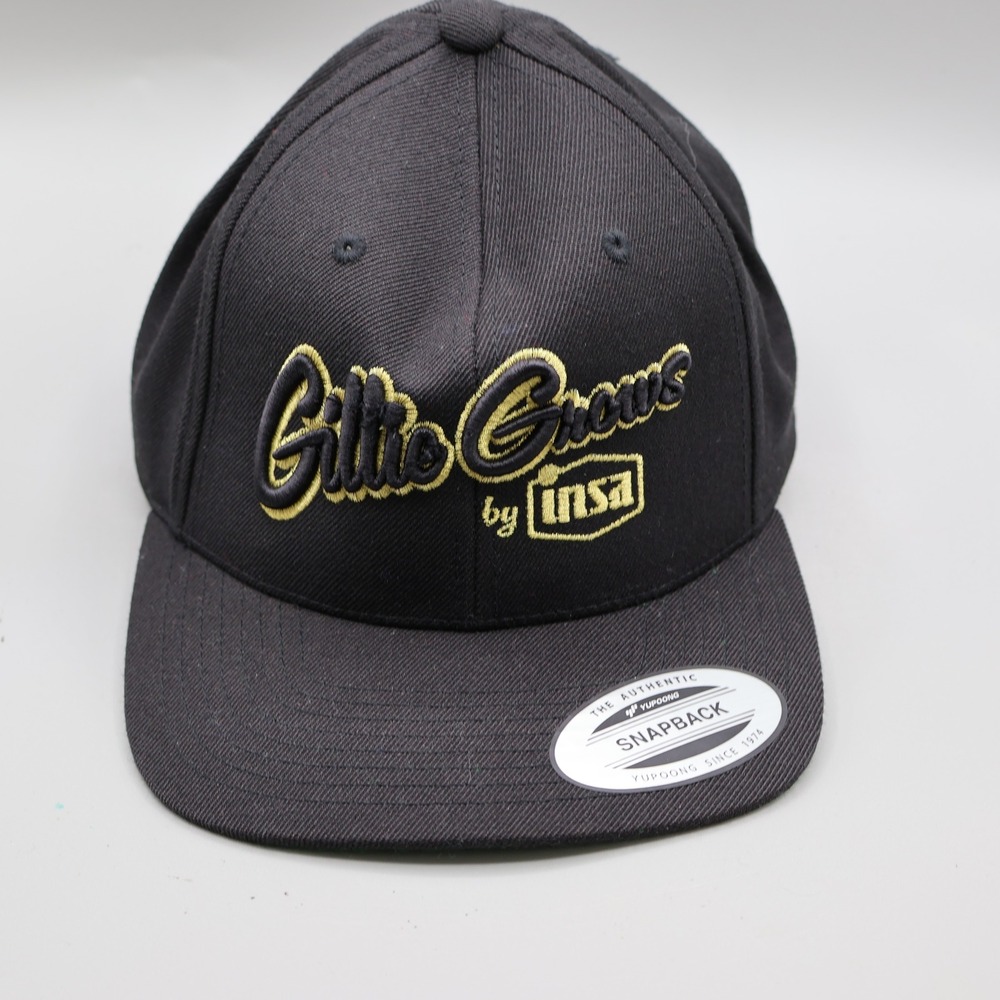 Yupoong The Classics Gillie Grows by Insa Snapback Hat Black Gold Embroider NWOT